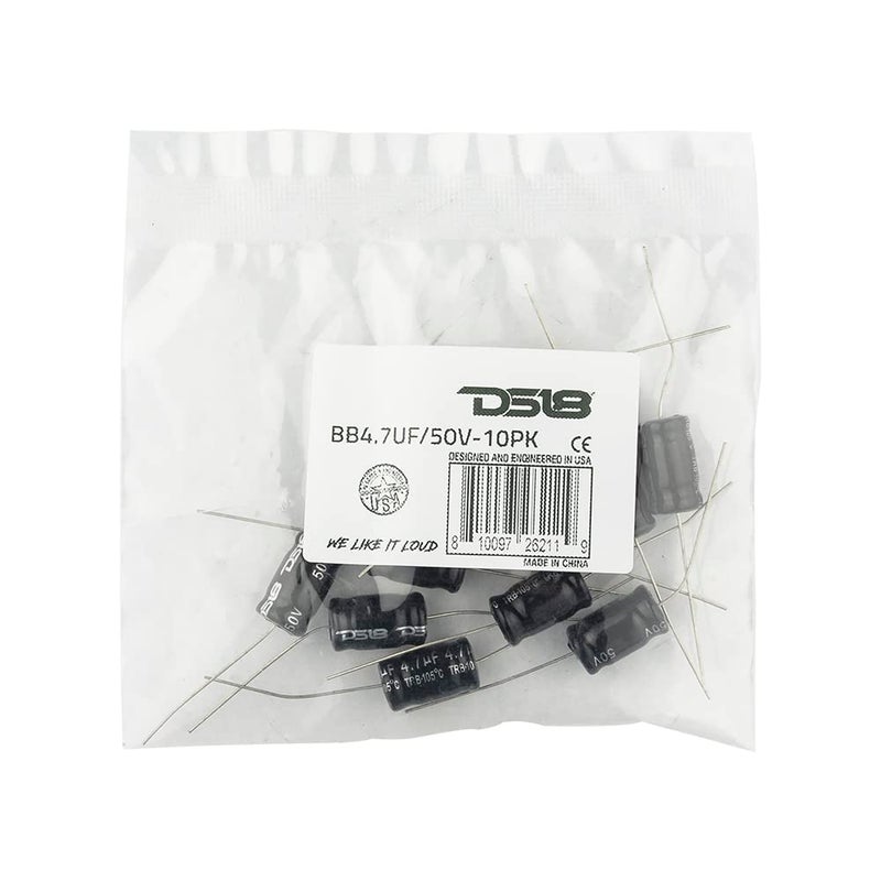 DS18 BB4.7UF/50V-10PK Bass Blocker 8.5KHz @ 4 ohms or 4.2KHz @ 8 ohms 6DB/OCT Driver Non-Polar Electrolytic - Reproduce Clearer Highs Without Any Distortion - Electrolytic Capacitor - 10 pcs - Image 3